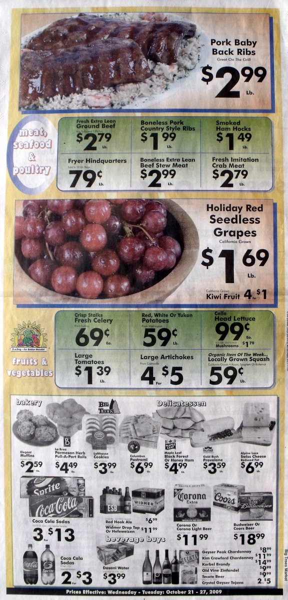 Big Trees Market Weekly Ad for October 21 - 27, 2009