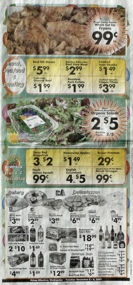 Big Trees Market Weekly Ad for December 2-8, 2009