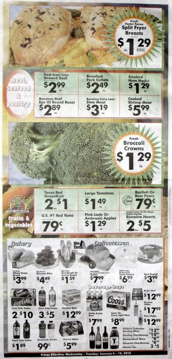 Big Trees Market Weekly Ad for January 6 -12, 2010