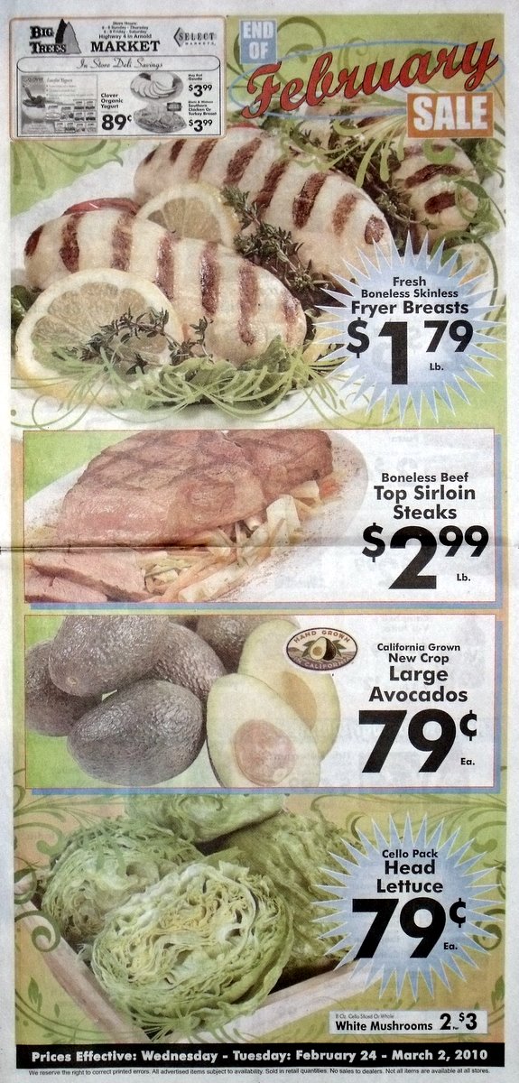 Big Trees Market Weekly Ad for February 24 - March 2, 2010