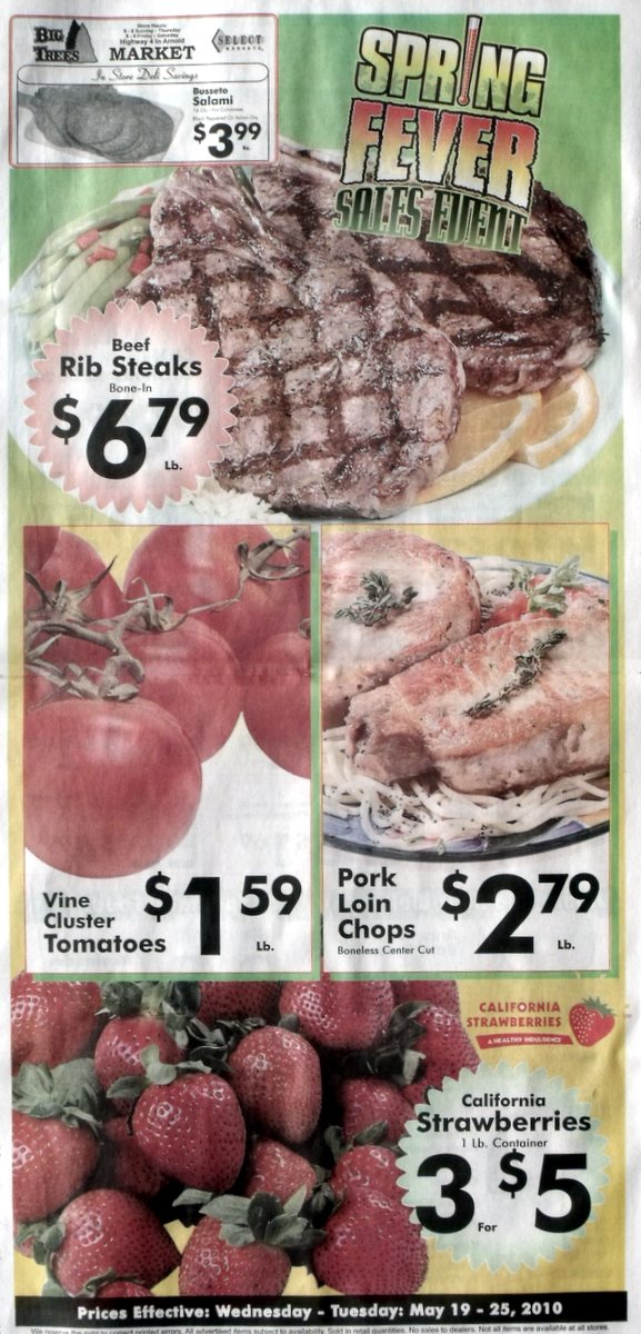 Big Trees Market Weekly Ad for May 19 - 25, 2010