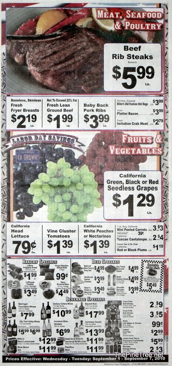 Big Trees Market Weekly Ad for Sepember 1-7, 2010