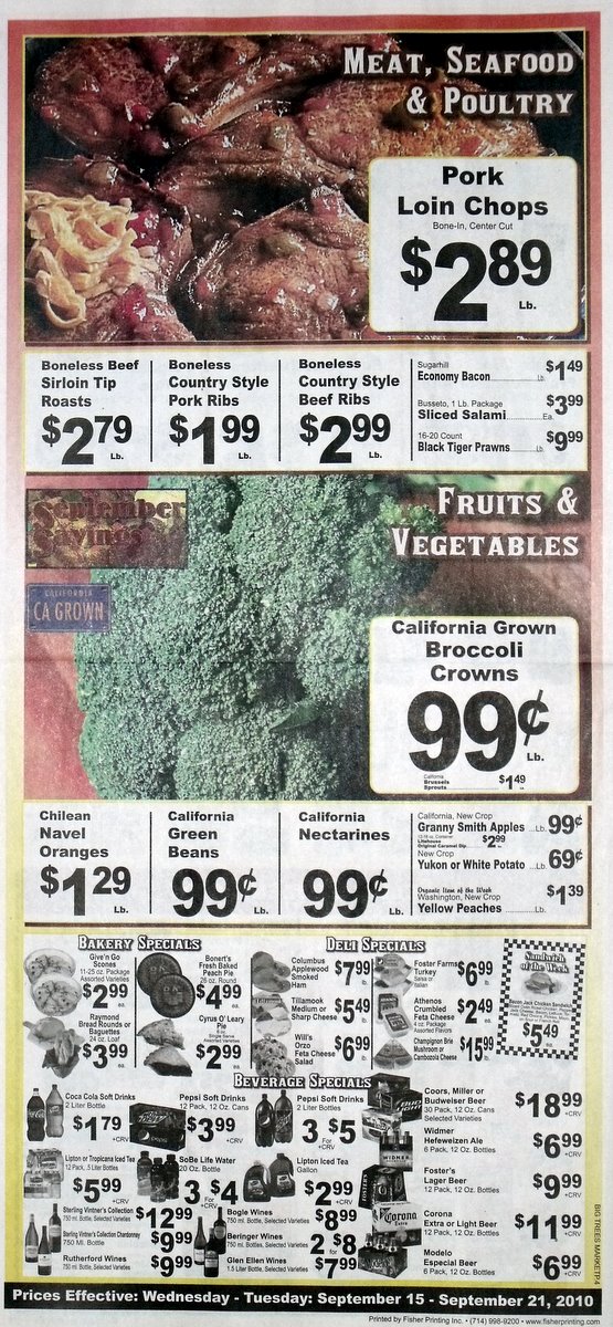  Big Trees Market Weekly Ad for September 15 - 21, 2010