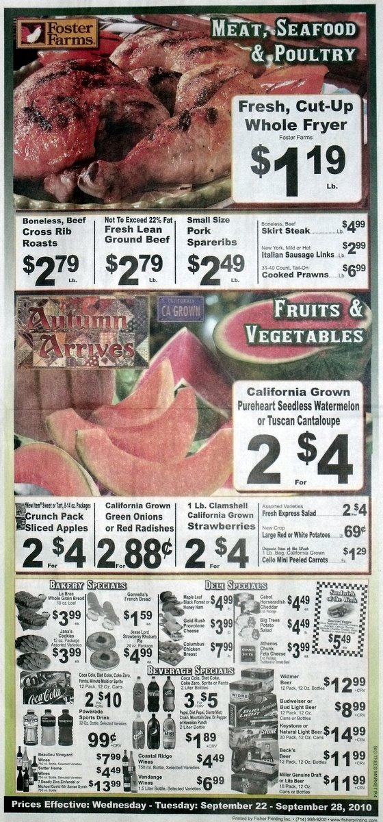 Big Trees Market Weekly Ad for September 22 - 28, 2010