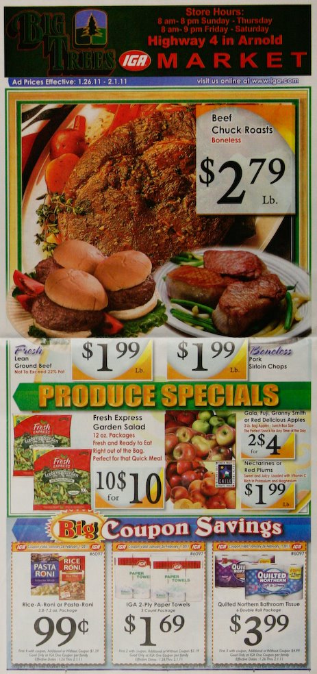 Big Trees Market's Big Weekly Ad for January 26-February 2, 2011