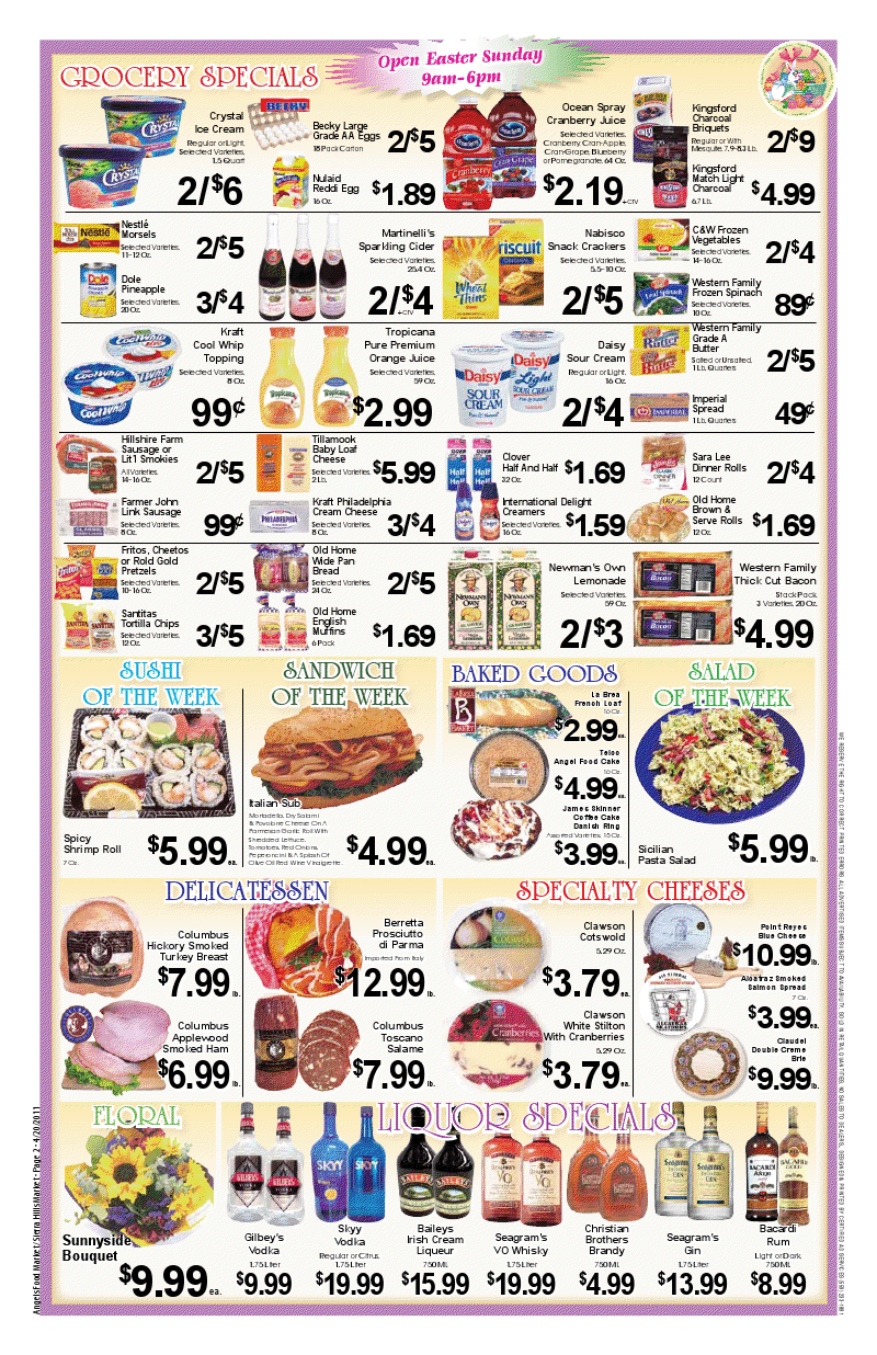 SHOP LOCAL.....Angels Food Market and Sierra Hills Food Market Weekly Ad For April 20-27, 2011