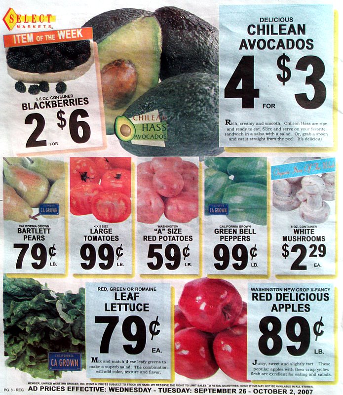 Big Trees Market Weekly Ad for September 26 October 2, 2007
