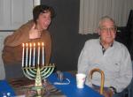 Ben Diamond and His Grandfather Ray Schlegle after lighting the Menorah