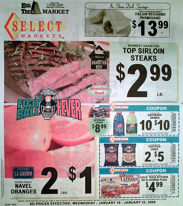 Big Trees Market Weekly Ad for January 16-22, 2008