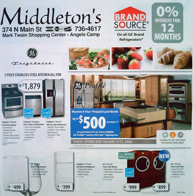 Middletons Great May Furniture & Appliance Specials