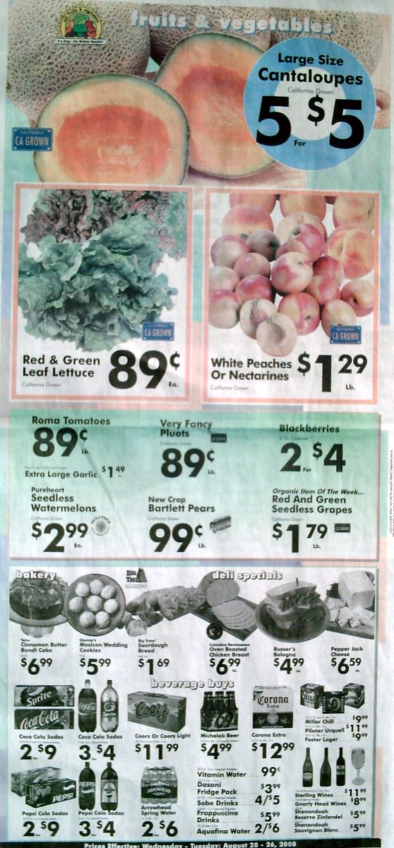 Big Trees Market Weekly Ad for August 20-26, 2008