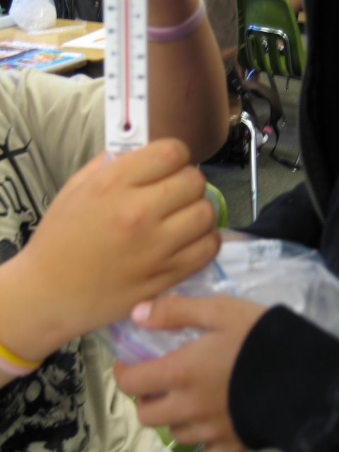 5th Graders Learn about heat transfer to make ice cream