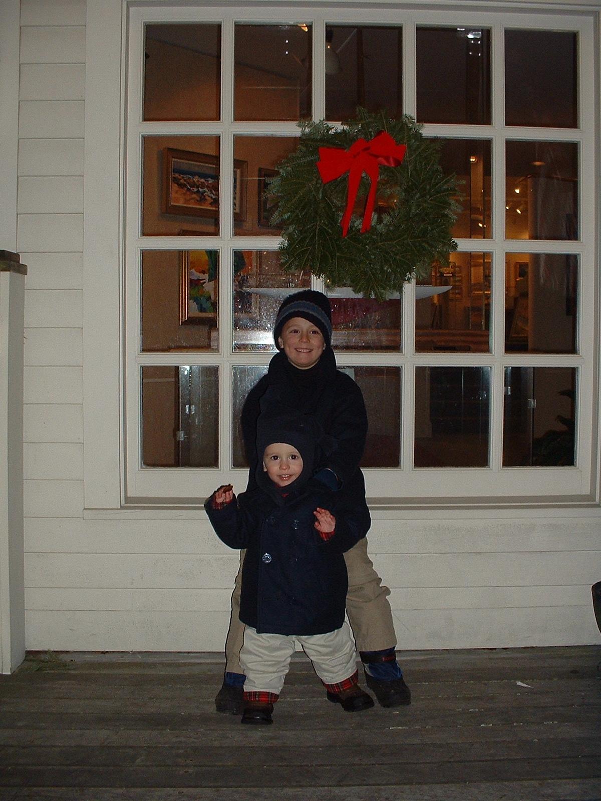 Grayson and Granger Christmas in Mystic CT. 2003