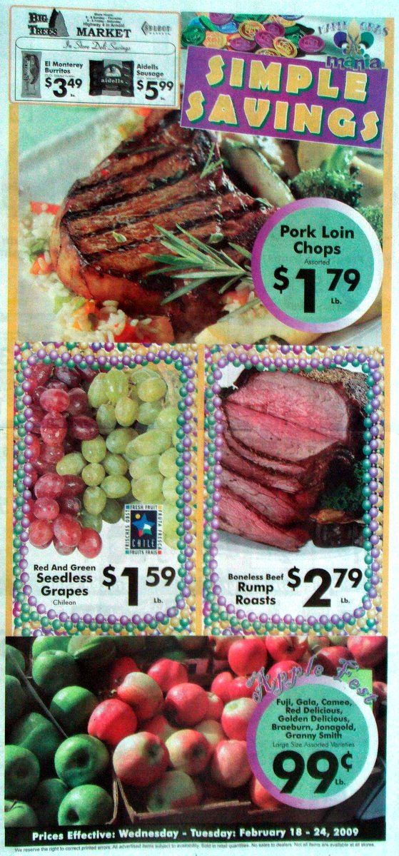 Big Trees Market Weekly Ad for February 18-24, 2009