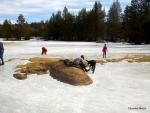 Skaters Work The Ice in Bear Valley